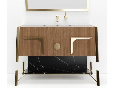 Brown Bathroom cabinet Bathroom furniture shelves Bathroom cabinet wooden shelves