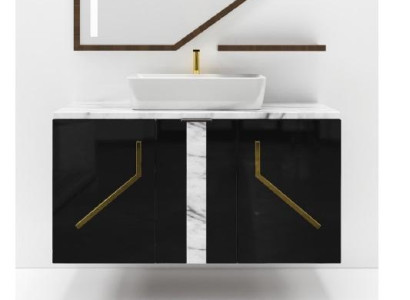 Black Bathroom cabinet Bathroom furniture Bathroom shelves Wooden shelves new