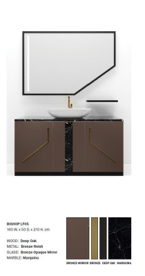 Bathroom cabinet Brown Bathroom furniture Shelf Bathroom cabinet Wooden shelves Furniture