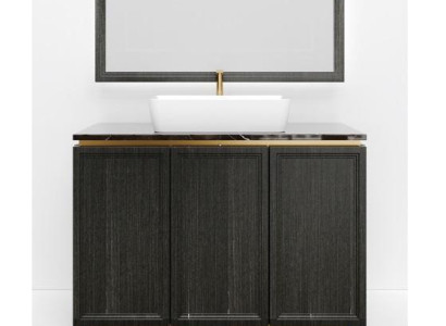 Black Bathroom cabinet Bathroom furniture Shelf Bathroom cabinet Wooden shelves