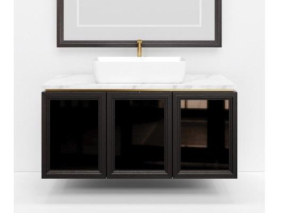 Black Bathroom cabinet Bathroom furniture Shelf Bathroom cabinet Wooden shelves