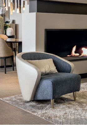 Living room Sofa 2xArmchair Coffee table Stool Furniture Design Bizzotto new 5-piece set