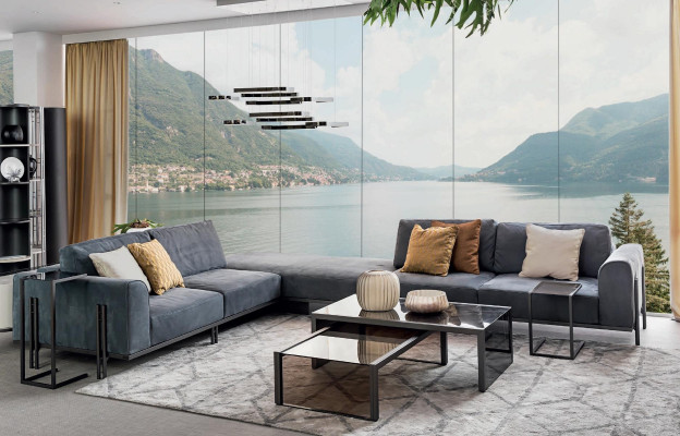 Living landscape Corner sofa L-shape Couch Solid wood Furniture Sofa Design Furniture Italy