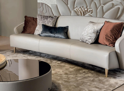 Sofa Set with Coffee table Three-seater Table Design Furniture from Italy Bizzotto 2-piece.