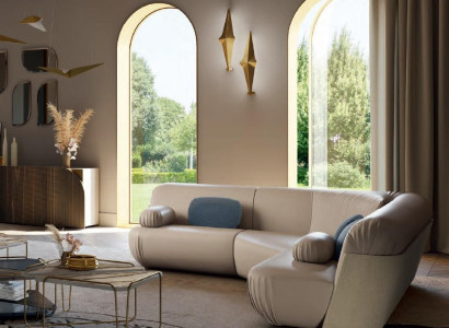 Corner sofa L-shape Upholstered Sofa Couch Sofas Living room Furniture Italy Bizzotto