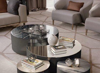 Coffee table Living room Sofa Designs Italian Furniture Bizzotto stainless steel Round