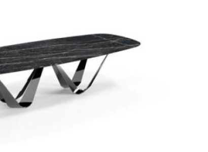 Table Dining table Living room Dining room Tables stainless steel Glass Furniture Italy Bizzotto