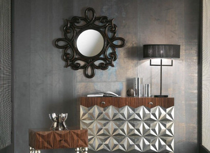 Consoles Table Chest of drawers with Mirror Luxury Class Furniture Set Style Bedside table 3-piece.