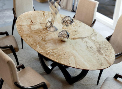 Dining room tables oval Dining room furniture Dining table Luxury Solid wood Italy new