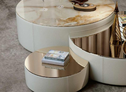 Coffee table 3 pcs. Set Coffee tables Design Living room Furniture Italy Bizzotto Tables