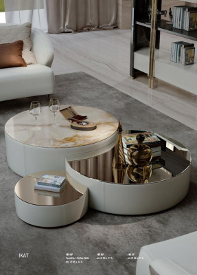 Coffee table 3 pcs. Set Coffee tables Design Living room Furniture Italy Bizzotto Tables