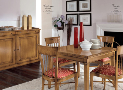 Dining room set Table 4x Chairs Table set Group Suite Set Italy Wood