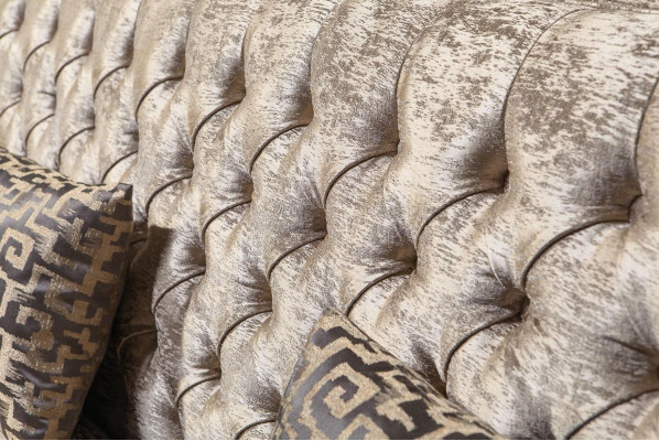 Beige Chesterfield Couch Set 4+3 Seater Stylish Armchair Design Set