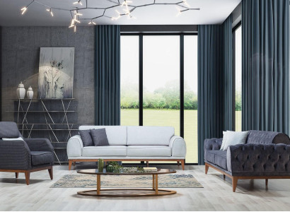 Modern sofa set designer three-seater single-seater luxury 3-seater armchair