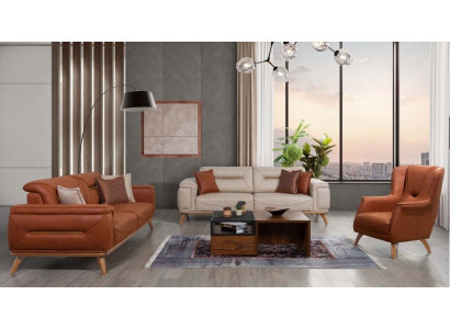 Living room designer seating furniture sofa sets 3-seater upholstered armchair 3-piece