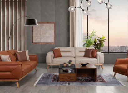 Living room designer seating furniture sofa sets 3-seater upholstered armchair 3-piece