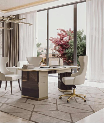 Computer desk Swivel Armchair Office furniture Armchair Furniture Natural wood furniture Bizzotto