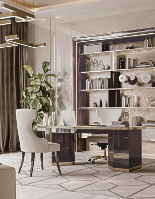 Computer desk Swivel Armchair Office furniture Armchair Furniture Natural wood furniture Bizzotto