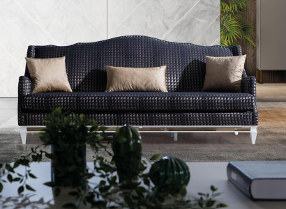 Designer sofa 3-seater living room sofas gray couches luxury textile sofas new