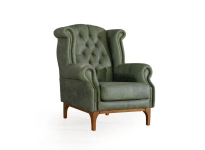 Green Chesterfield Luxury Armchair Upholstered Chair Designer Armchair