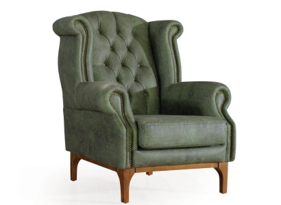 Green Chesterfield Luxury Armchair Upholstered Chair Designer Armchair