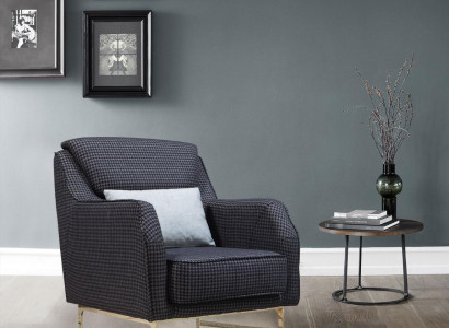 Gray upholstered armchair stainless steel single seater living room armchair new