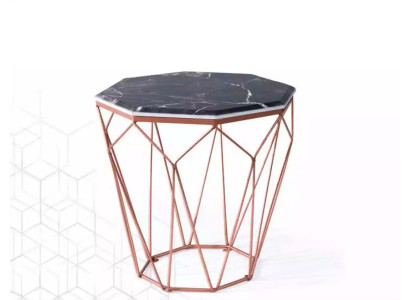 Side table Living room Luxury Furniture Material Black Metal Design