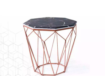 Side table Living room Luxury Furniture Material Black Metal Design