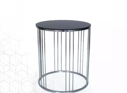 Side table Living room Furniture Material Stainless Steel Black Design Modern