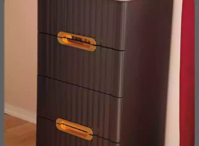 Chest of drawers 4 Drawer Sideboard Brown Gold Wood Wardrobe Bedroom