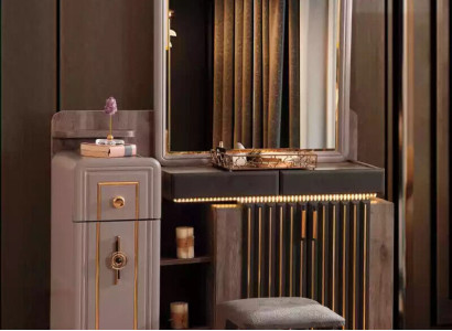 Bedroom luxury dressing table mirror console table make-up brown