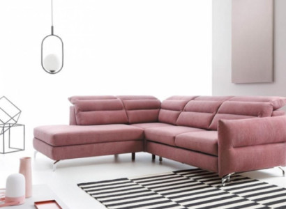 Fabric sofa Pink Corner suite Corner sofa Bed function L-shape upholstered sofa new