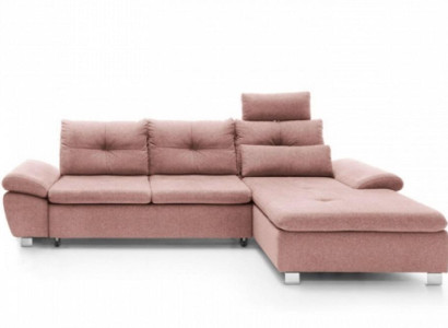 Sofa Corner suite Corner sofa L-shape Fabric sofa Couch Pink Upholstered sofa Seat