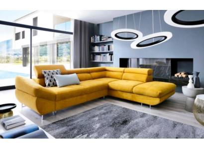 Upholstered sofa Corner suite Corner sofa L-shape fabric sofa Couch Sofa Yellow new