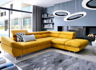 Upholstered sofa Corner suite Corner sofa L-shape fabric sofa Couch Sofa Yellow new