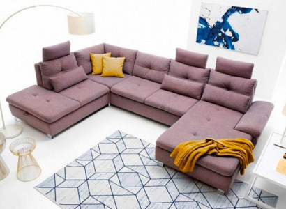 Living landscape Large sofa XXL U-shape Corner sofa Fabric sofa Lila Furniture