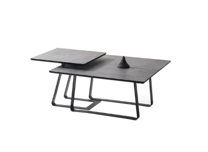Group Coffee table Side table Coffee table Gray 2-piece Set Table Wood