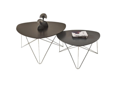 Group Coffee table Side table Coffee table Gray 2-piece Set Table Wood