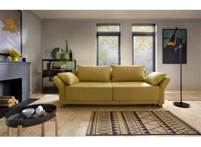 Three Seater Sofa 3 Seater Fabric Sofa Yellow Couch Upholstered Sofa Bed function