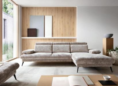 Design Sofa Corner suite Corner sofa L-shape Fabric sofa Couch Gray Upholstery