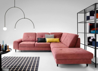 Corner sofa Upholstered sofa Corner suite Pink L-shape fabric sofa Couch Sofa Furniture