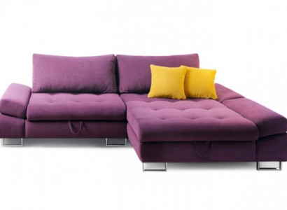 Couch Corner suite Corner sofa L-shape Fabric sofa Purple upholstered sofa Seat