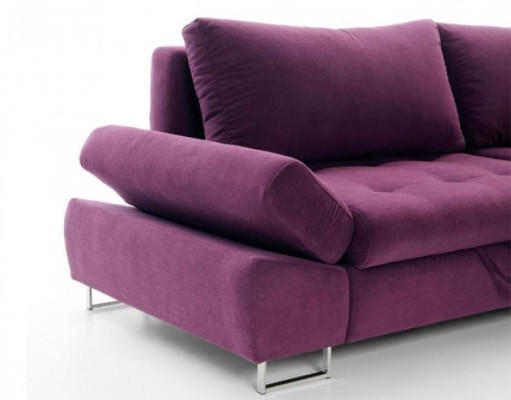 Couch Corner suite Corner sofa L-shape Fabric sofa Purple upholstered sofa Seat