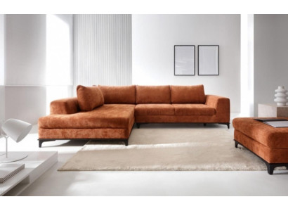 Upholstered sofa Corner suite Corner sofa L-shape fabric sofa Couch Sofa Orange