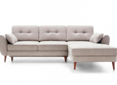 Fabric sofa Corner suite Corner sofa L-shape Gray upholstered sofa Lying surface