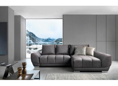 Upholstered sofa Corner suite Gray Corner sofa L-shape fabric sofa Couch Sofa Fabric