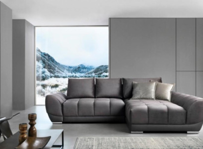 Upholstered sofa Corner suite Gray Corner sofa L-shape fabric sofa Couch Sofa Fabric
