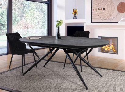 Oval Dining room table Dining table Extendable Kitchen Table Wood Gray Big