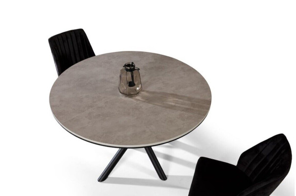 Dining room table Round Dining table Extendable Kitchen Table Wood Gray Tables