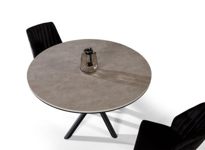 Dining room table Round Dining table Extendable Kitchen Table Wood Gray Tables